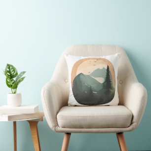 Coussin Lever de soleil au-dessus des pics : une scène de
