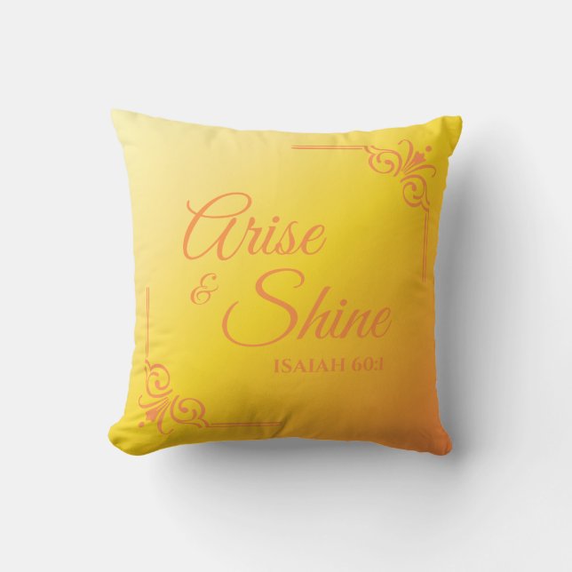 Coussin Lever et briller Isaïe 60:1 Soleil Jaune (Recto)