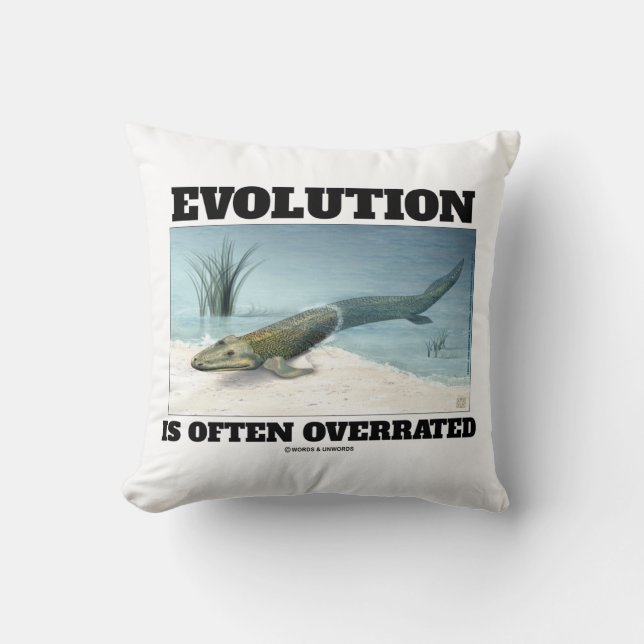 Coussin L'Évolution Est Souvent Surévaluée Fishapod Tiktaa (Recto)
