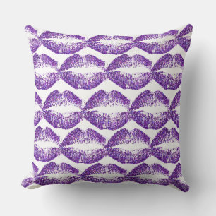 Coussin Lèvres à Parties scintillant violette #4