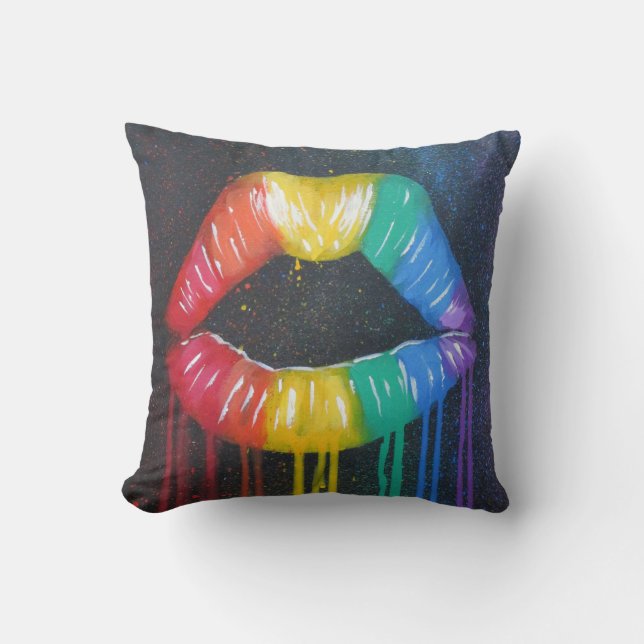 Coussin Lèvres d'arc-en-ciel (Recto)