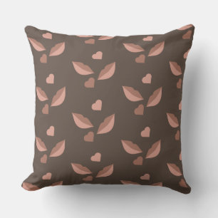 Coussin Lèvres et cœurs au chocolat Boho Brun Naturel