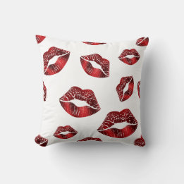 Coussin Lèvres rouges embrasser Motif Saint Valentin Cushi