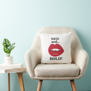 Coussin Lèvres rouges et gras