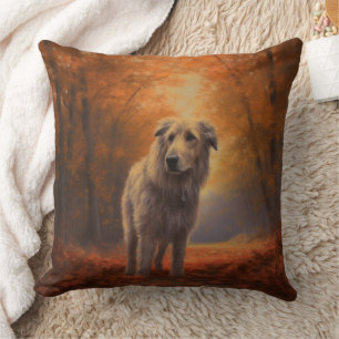 Coussin Lévrier en automne Les feuilles tombées inspirent