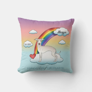 Coussin Lévrier Italien Crème Mignon Chien Arc-en-ciel Mém