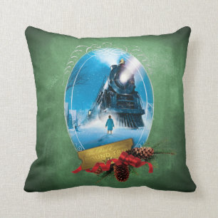 Coussin L'Express polaire Arrivée du train encadré de