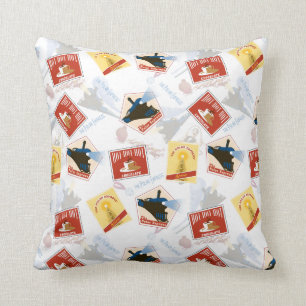 Coussin L'Express polaire   Motif d'autocollant rétro