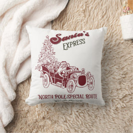 Coussin L'express vintage de Noël de Santa