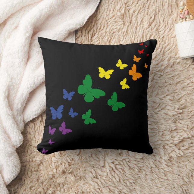Coussin LGBTQ - Sentier à papillons arc-en-ciel (Couverture)