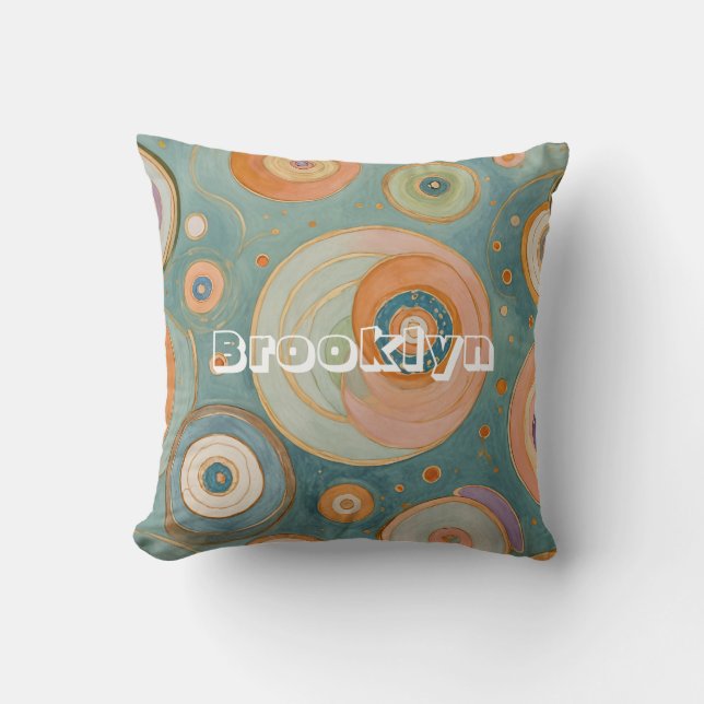 Coussin L'harmonie de Kaleidoscope : les cercles pastel au (Recto)