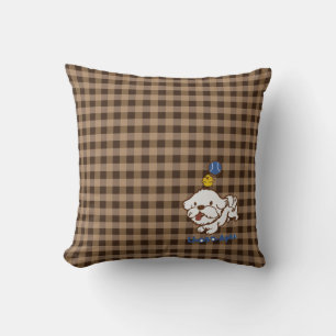 Coussin Lhasa apso bubu et petit poulet guagua
