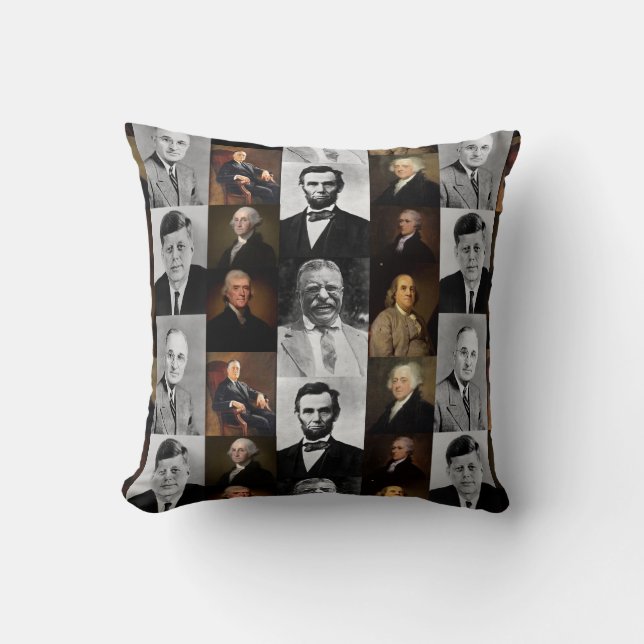 Coussin L'Histoire fait bouger les présidents américains e (Recto)
