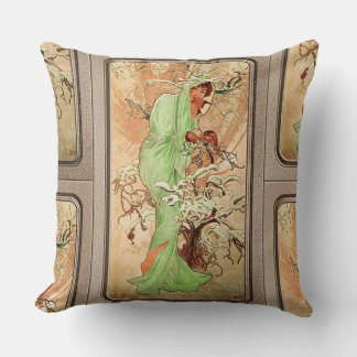 Coussin L'hiver dans un cap vert par Alphonse Mucha