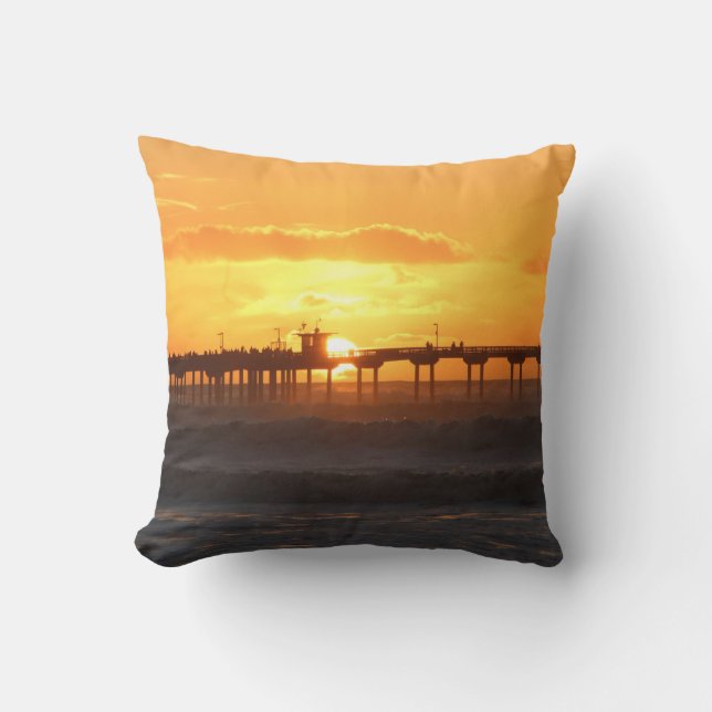 Coussin L'homologue californien au coucher du soleil (Recto)