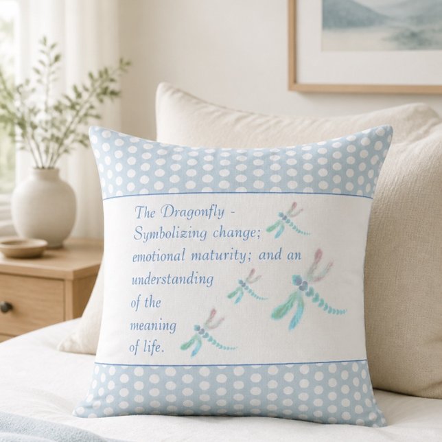 Coussin Libellule | Belle mode bleue et blanche (Créateur téléchargé)