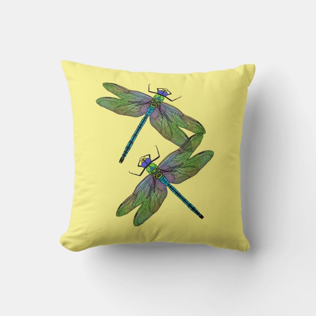 Coussin libellule colorée de l'empereur (Recto)
