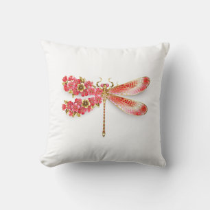 Coussin libellule de fleurs avec sakura de bijoux