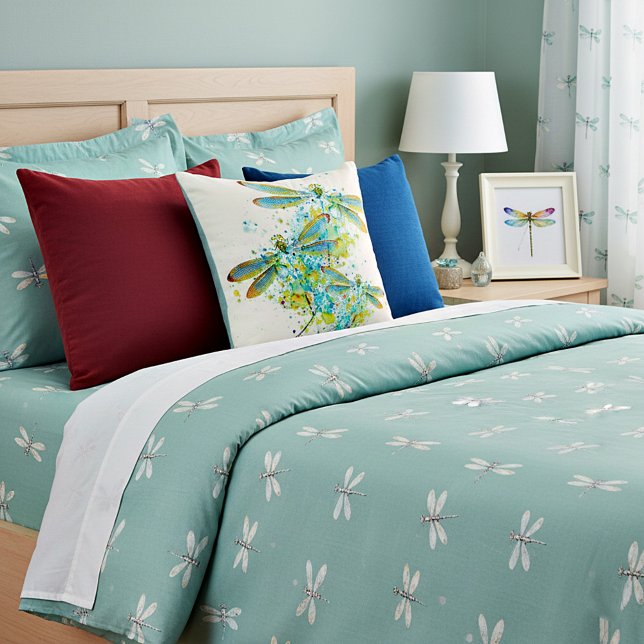 Coussin Libellule sarcelle éclaboussure  (Créateur téléchargé)