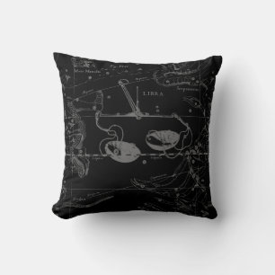 Coussin Libra Constellation Hevelius 1690 Engraving Style