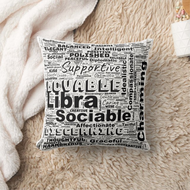 Coussin Libra Zodiac Word Cloud Inspiration (Couverture)