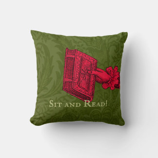Coussin Librairie, bibliothèque, coin lecture Green
