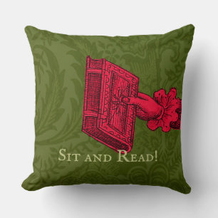 Coussin Librairie, bibliothèque, coin lecture Green
