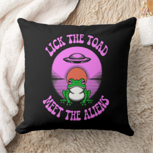 Coussin Lick the Toad Rencontrez l'Alien - Drôle OVNI Frog