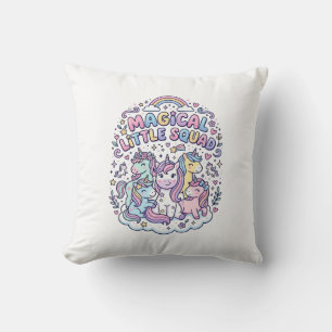 Coussin Licorne Magique Petite Équipe Conception Graphique