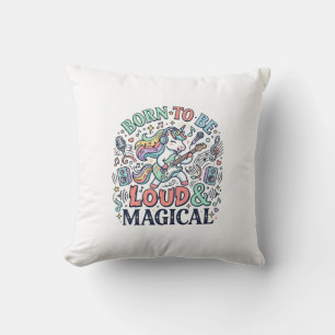 Coussin Licorne née pour être forte et magique Blanc Origi