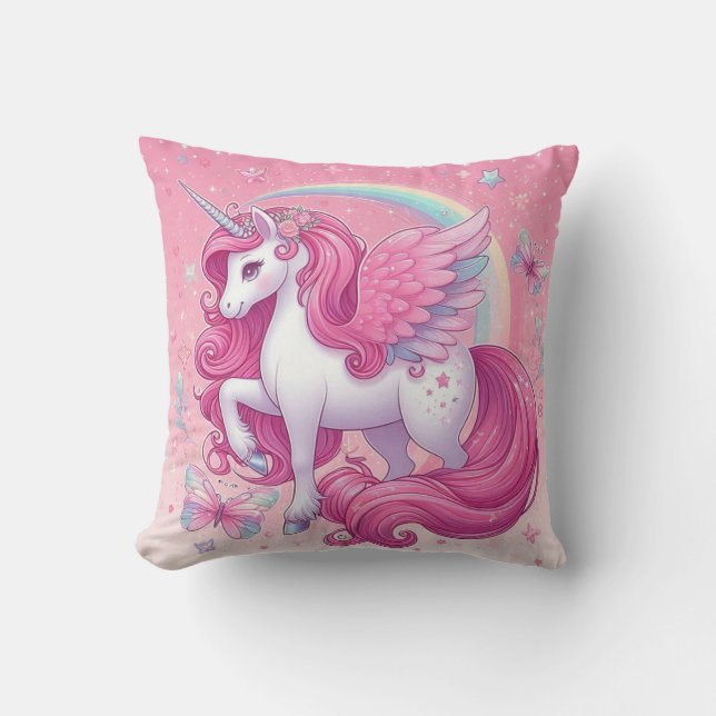 Coussin licorne rose (Recto)