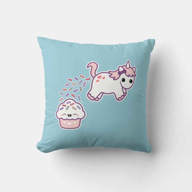 Coussin Licorne rose de Pooping (Recto)