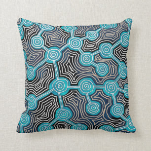 Coussin Life Lines Style autochtone motif abstrait