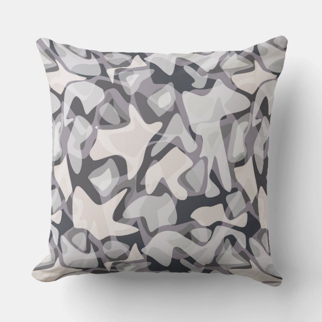 Coussin Light gray-white gray light gray abstract  throw p (Recto)