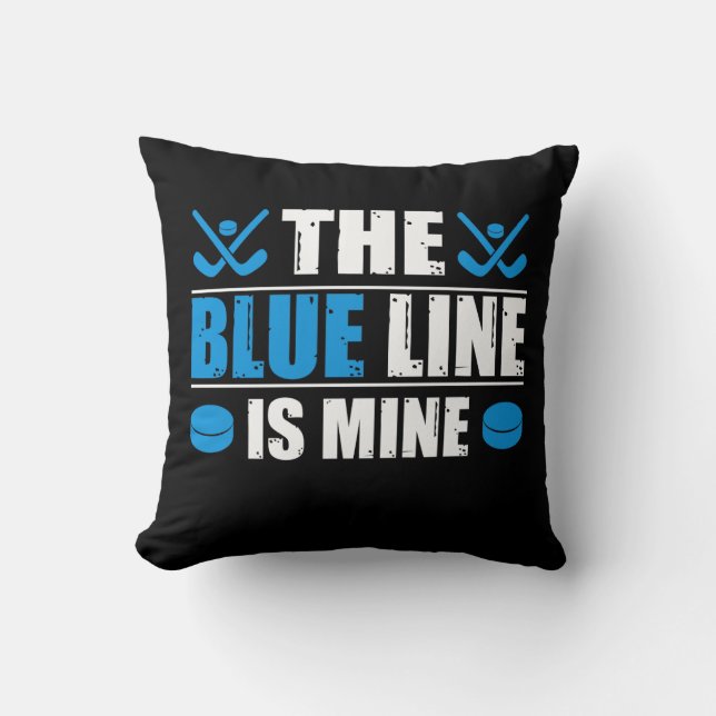 Coussin Ligne bleue de hockey (Recto)