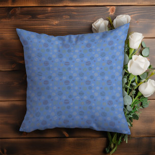 Coussin Ligne circulaire géométrique vintage motif bleu