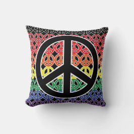 Coussin Ligne d'arc-en-ciel de symbole de paix