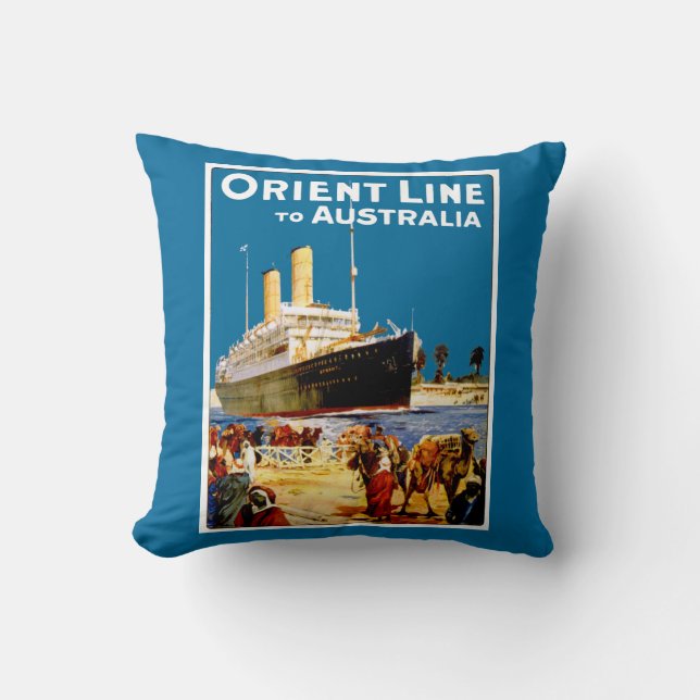 Coussin Ligne de l'Orient vers l'Australie (Recto)