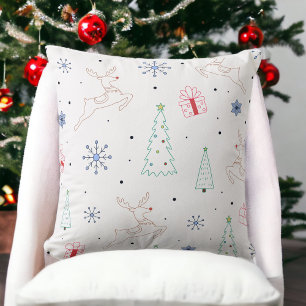 Coussin Ligne de Noël Art minimaliste moderne