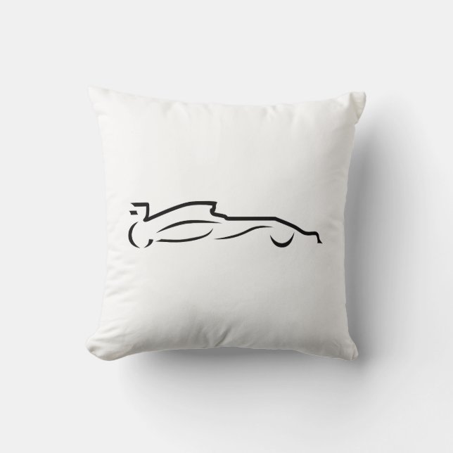 Coussin Ligne de voiture de course dessin Silhouette (Recto)