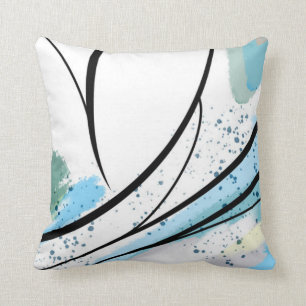 Coussin Ligne noire bleue