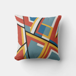 Coussin Lignes Abstraites Modernes Du Milieu Du Siècle Lan