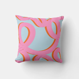 Coussin Lignes Abstraites Roses Et Bleues