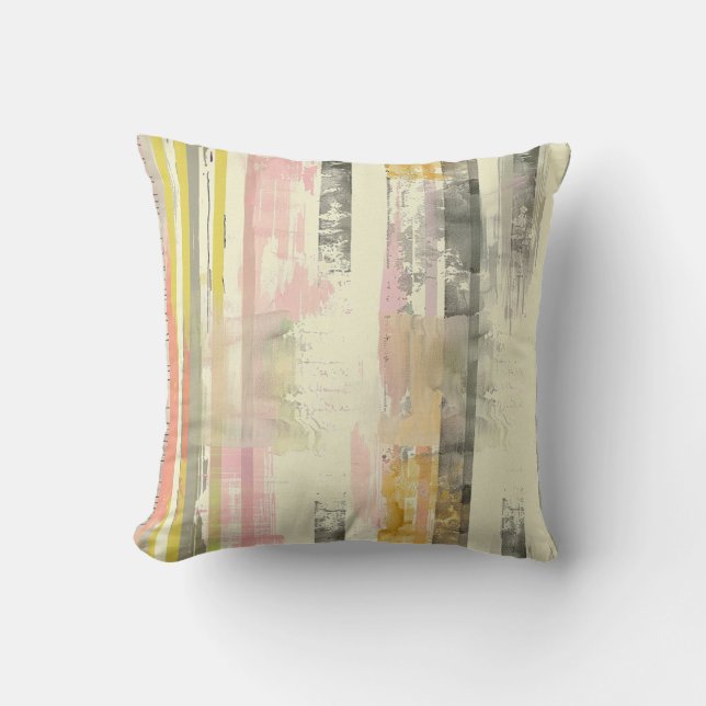 Coussin Lignes artistiques croisées verticales rose gris j (Recto)