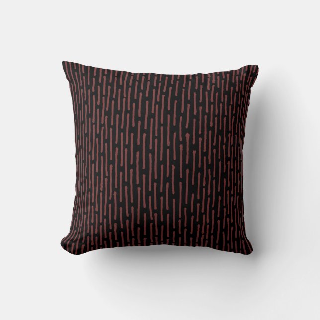 Coussin Lignes cassées - Dk Brown sur noir (Recto)