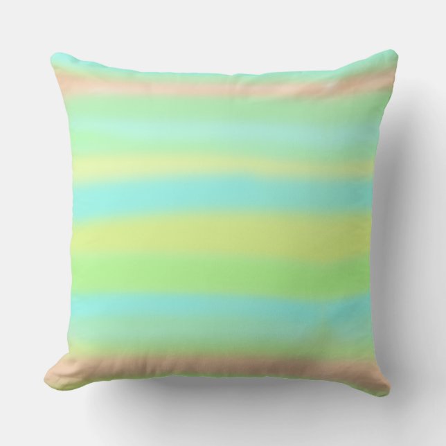 Coussin lignes couleurs vert clair (Recto)