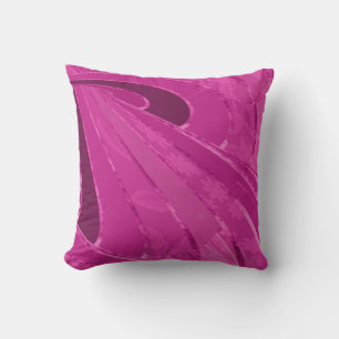 Coussin Lignes courbes soyeuses abstraites en rose