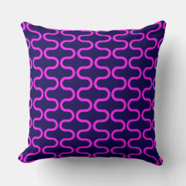 Coussin Lignes de couleur fuchsia longues et sinueuses