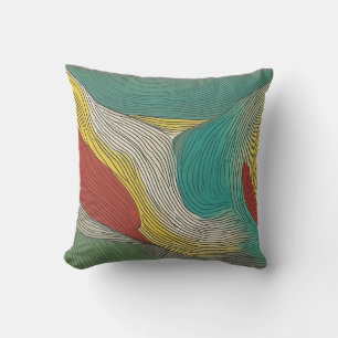Coussin Lignes de couleurs modernes, abstraites et dynamiq