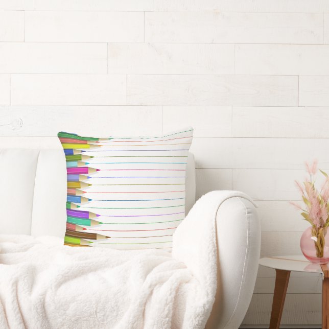 Coussin - Lignes de crayon couleur (Canapé)